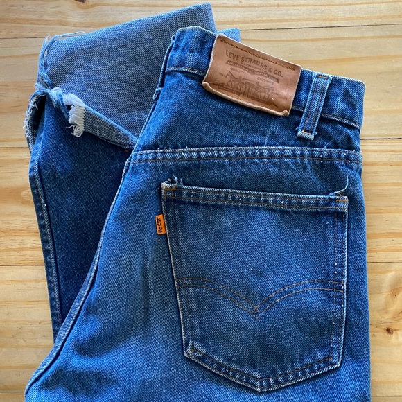 RARE Vintage Orange Tab 1970’s Levi’s Blue Jeans High Waisted - W30 L34